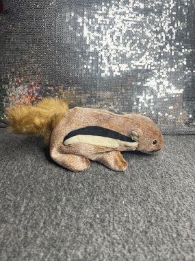 Chipper The Chipmunk: Ty Brown Chipmunk Plush with Black and Cream Stripe
